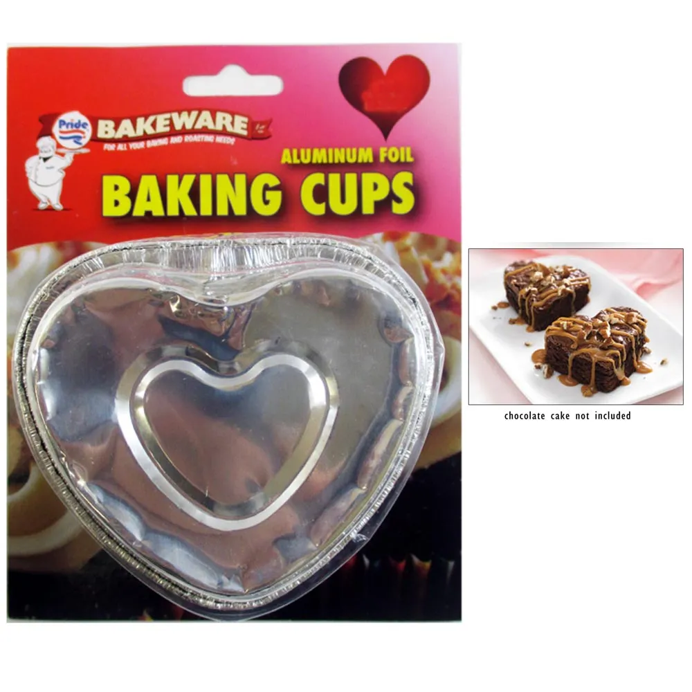 24 Aluminum Foil Baking Cups Heart Shapes Mold Cupcakes Party Baking Bake Mini