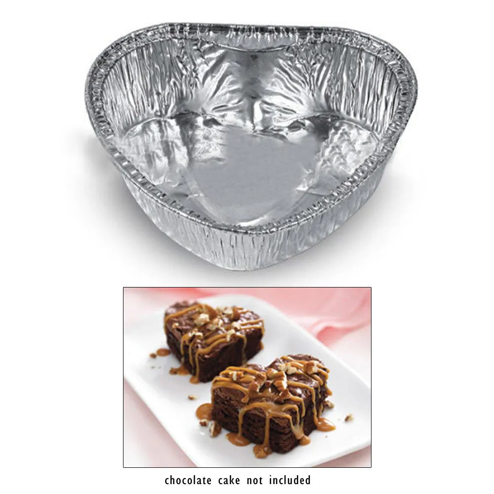 24 Aluminum Foil Baking Cups Heart Shapes Mold Cupcakes Party Baking Bake Mini