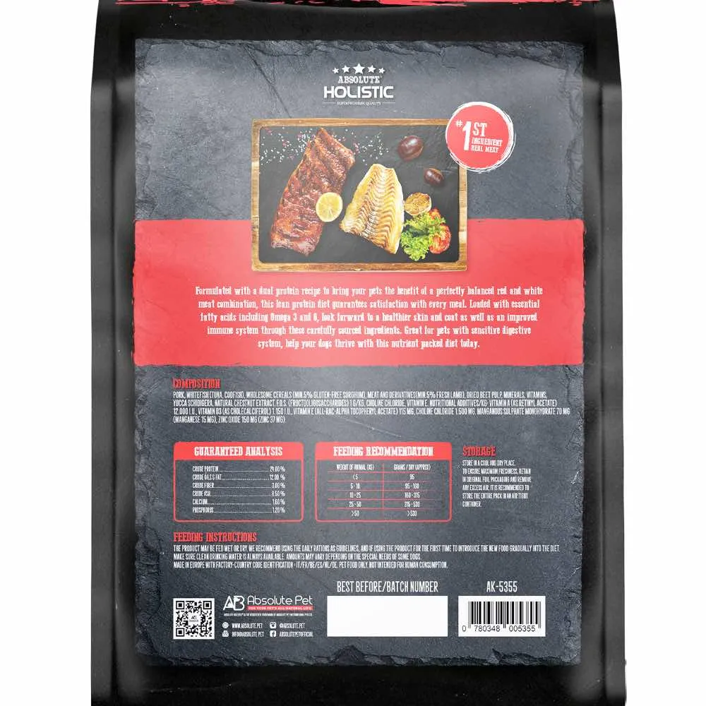 35% OFF: Absolute Holistic Kibbles In The Bag Pork & Codfish Dry Dog Food