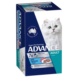 Advance Delicate Tuna Adult Cat Wet Food Trays 85g x 7