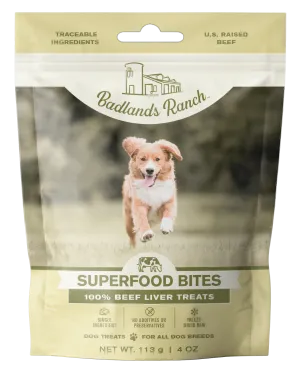 Badlands Ranch Superfood Bites 100% Beef Liver Treats 4oz