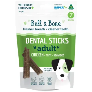 Bell and Bone Dental Sticks Chicken Mint and Seaweed for Medium Dogs 182g