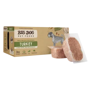 Big Dog Raw Dog Food Turkey 3kg 12pk
