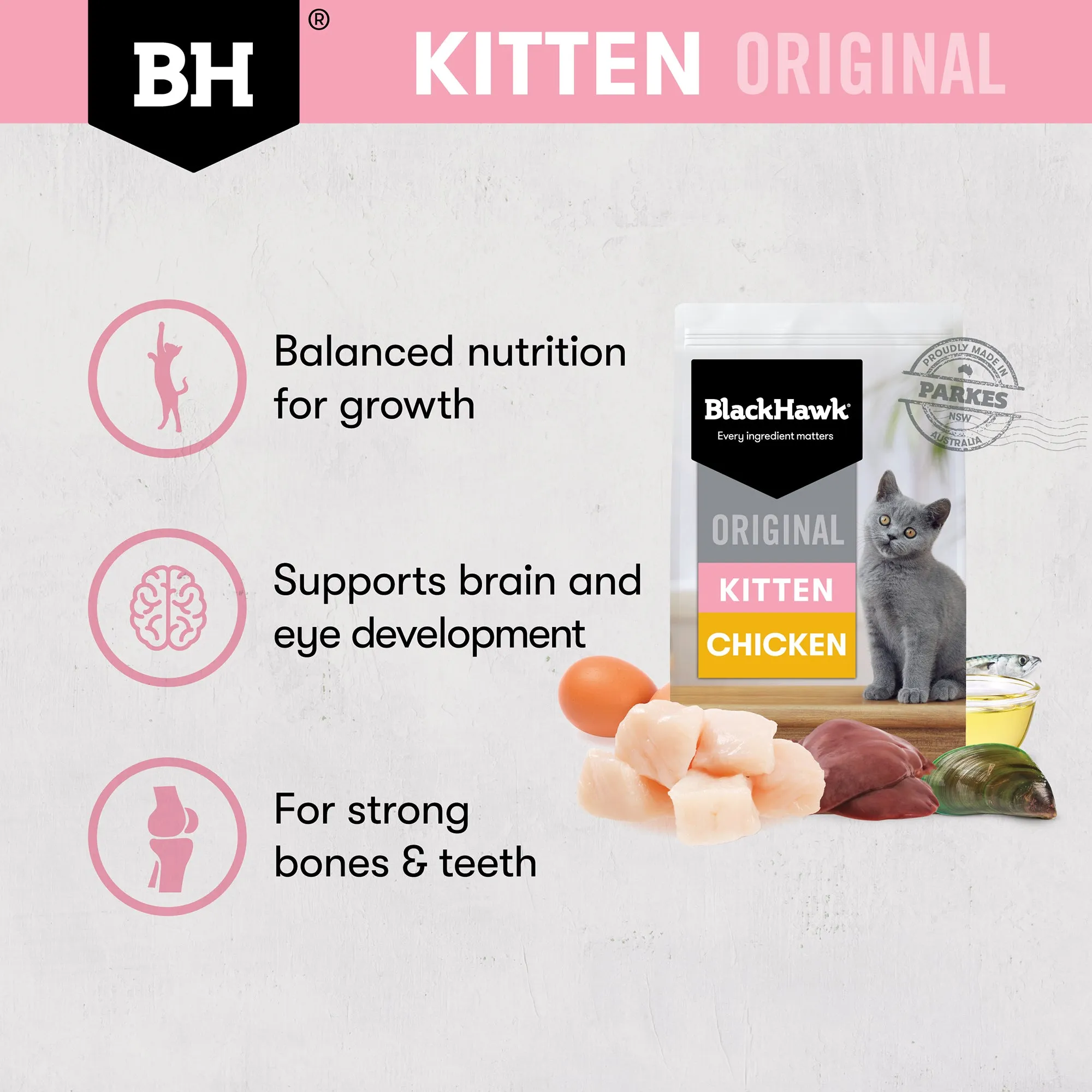 Black Hawk Original Kitten Chicken Dry Cat Food 4kg