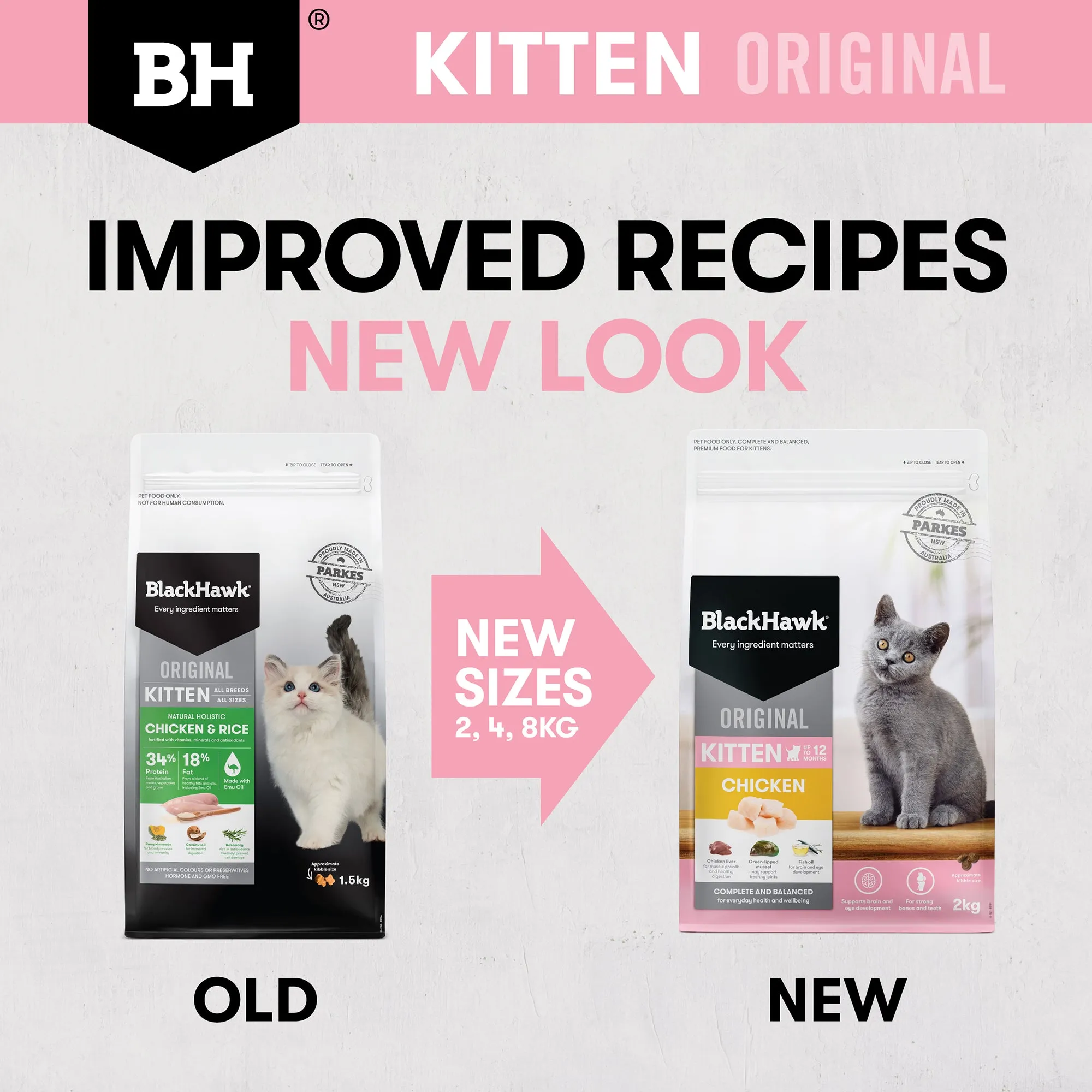 Black Hawk Original Kitten Chicken Dry Cat Food 4kg