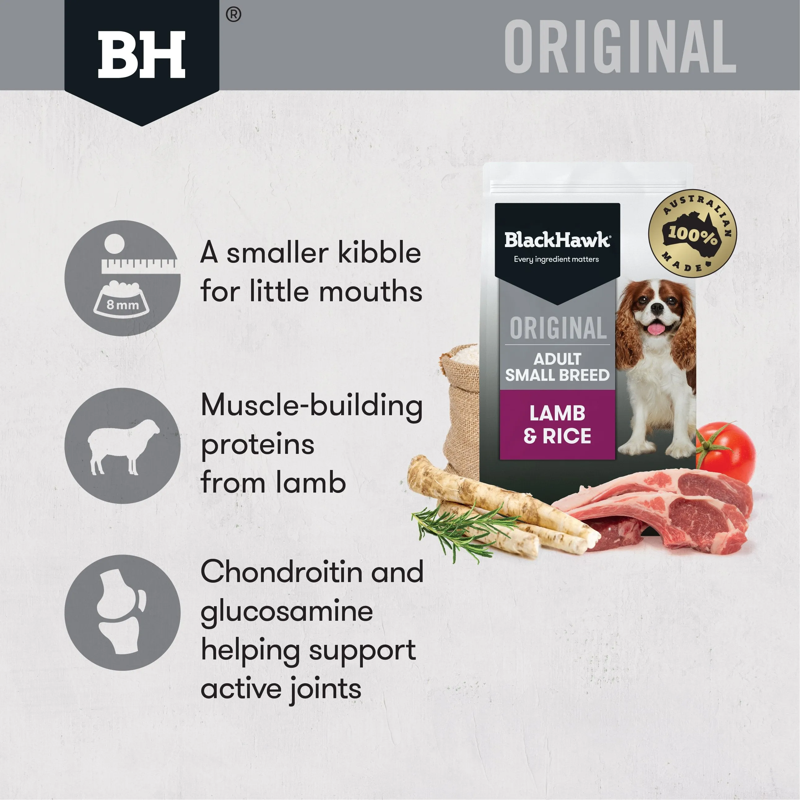 Black Hawk Original Lamb and Rice Small Breed Dry Dog Food 10kg