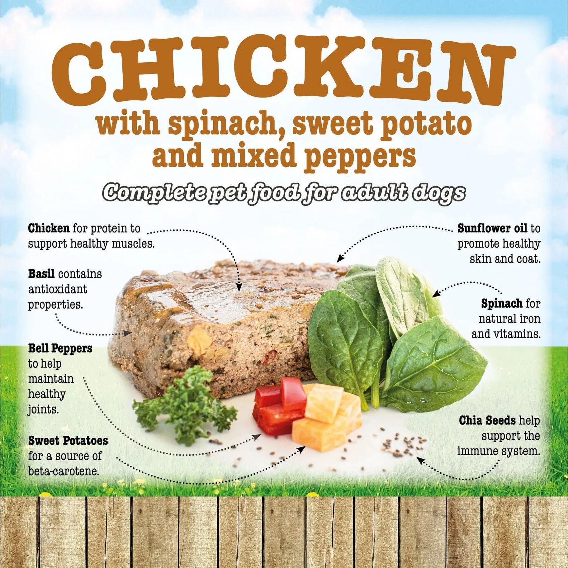Chicken with Spinach,Sweet Potato and Peppers 7x390g /Little BigPaw
