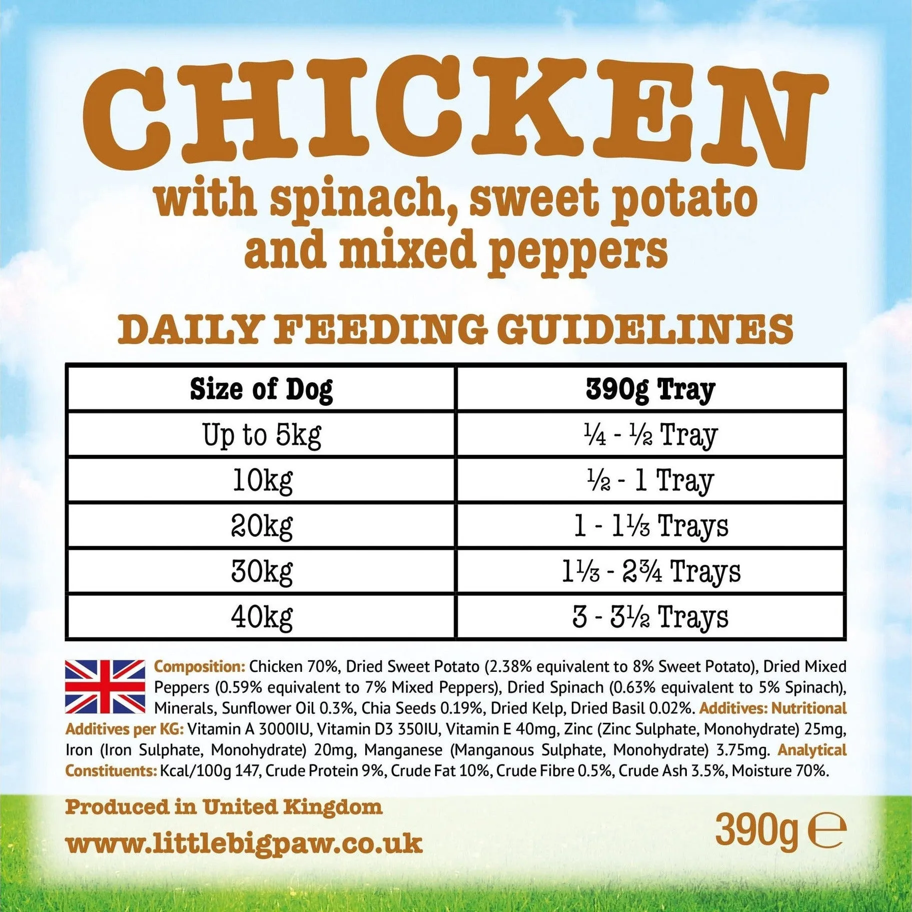 Chicken with Spinach,Sweet Potato and Peppers 7x390g /Little BigPaw