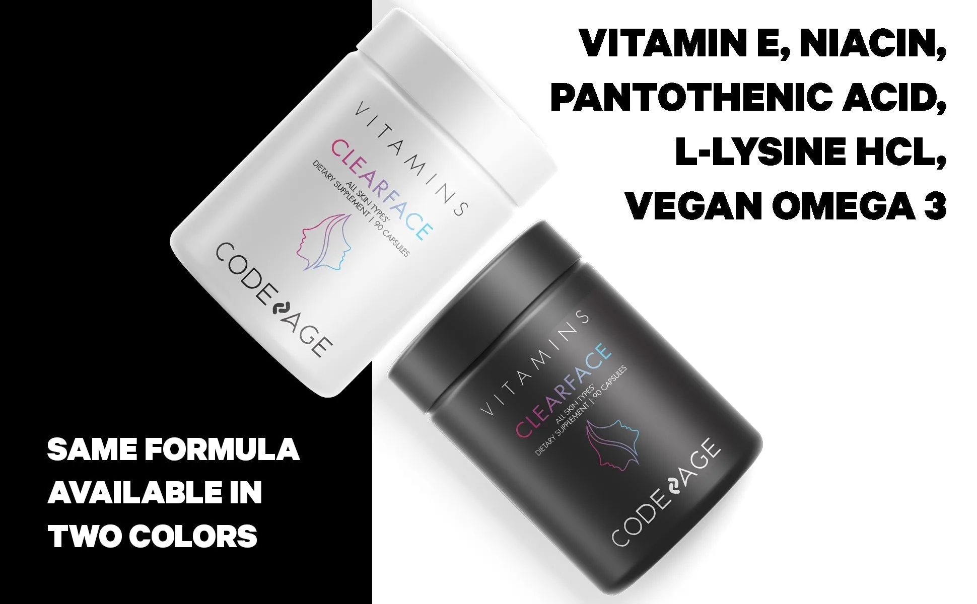 Codeage Clearface Vitamins  Minerals Supplement Black Edition