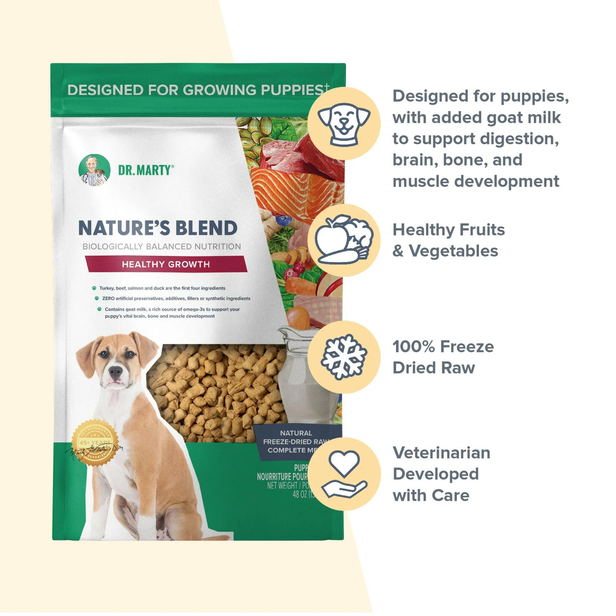 Dr. Marty Nature's Healthy Growth Freeze Dried Raw Food for Puppies