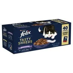 Felix Tasty Shreds Mixed Selection in Gravy 40 x 85g Wet Cat Food