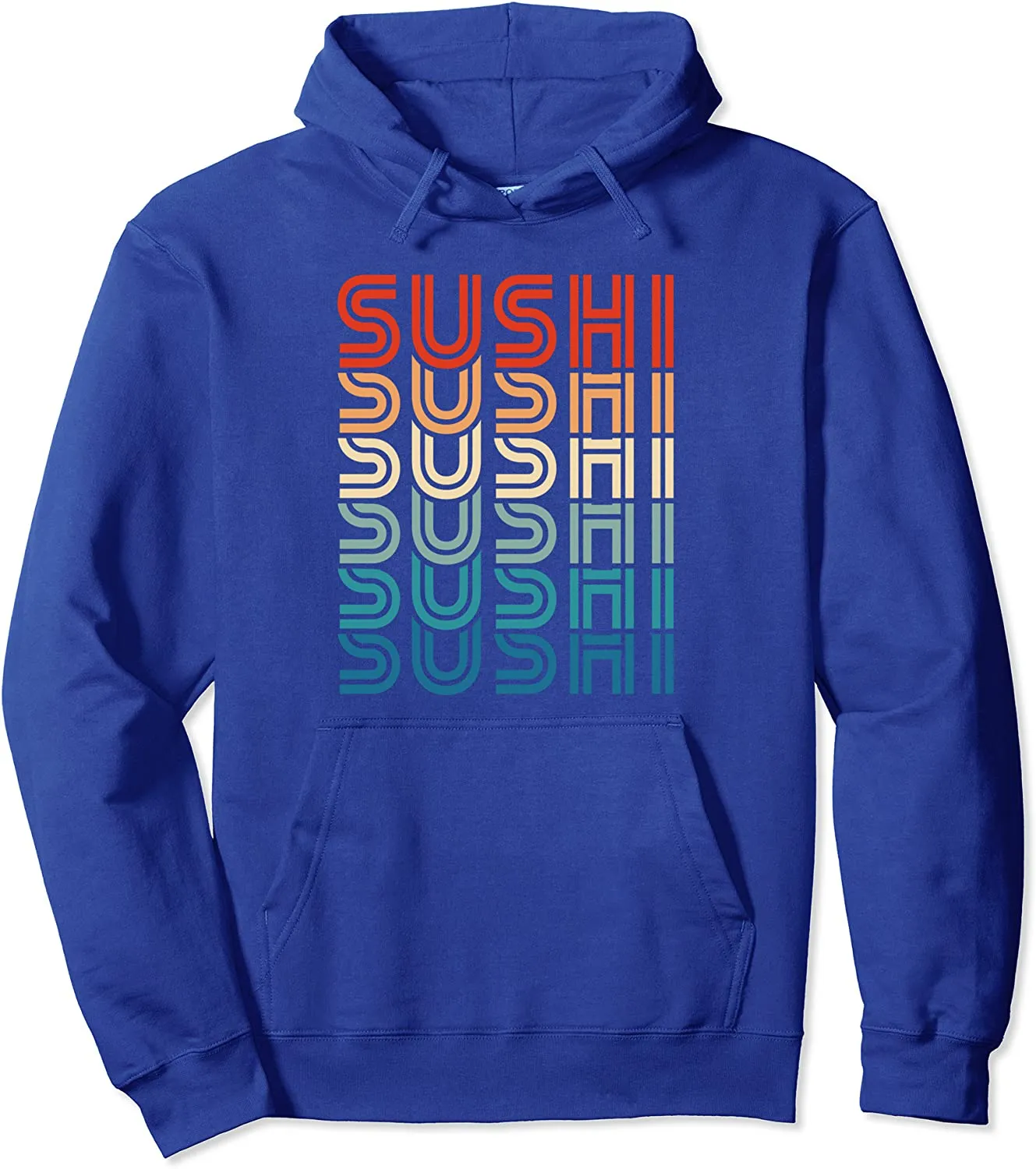 Funny Sushi Retro Vintage Carb Japanese Food Foodie Gift Pullover Hoodie
