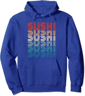 Funny Sushi Retro Vintage Carb Japanese Food Foodie Gift Pullover Hoodie