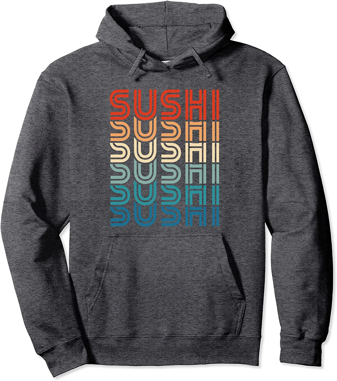 Funny Sushi Retro Vintage Carb Japanese Food Foodie Gift Pullover Hoodie