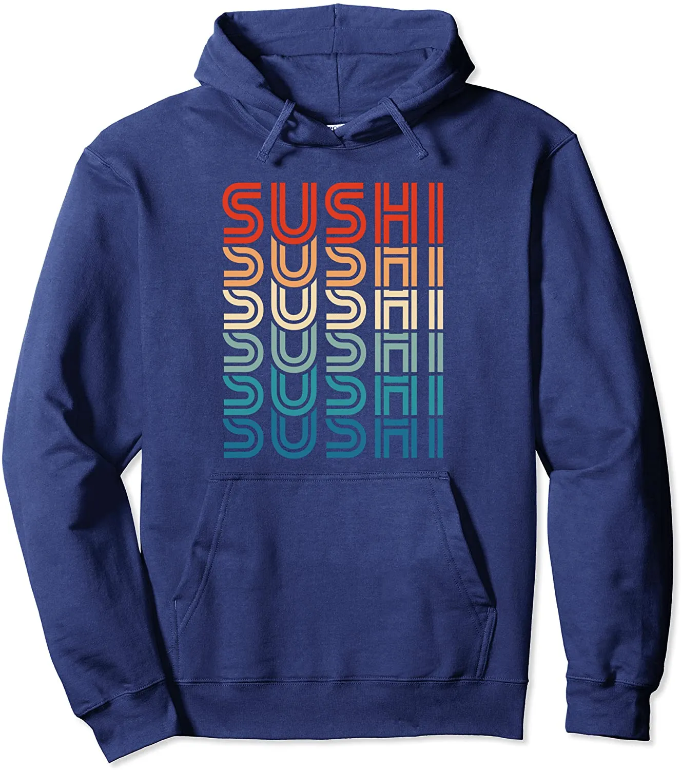 Funny Sushi Retro Vintage Carb Japanese Food Foodie Gift Pullover Hoodie