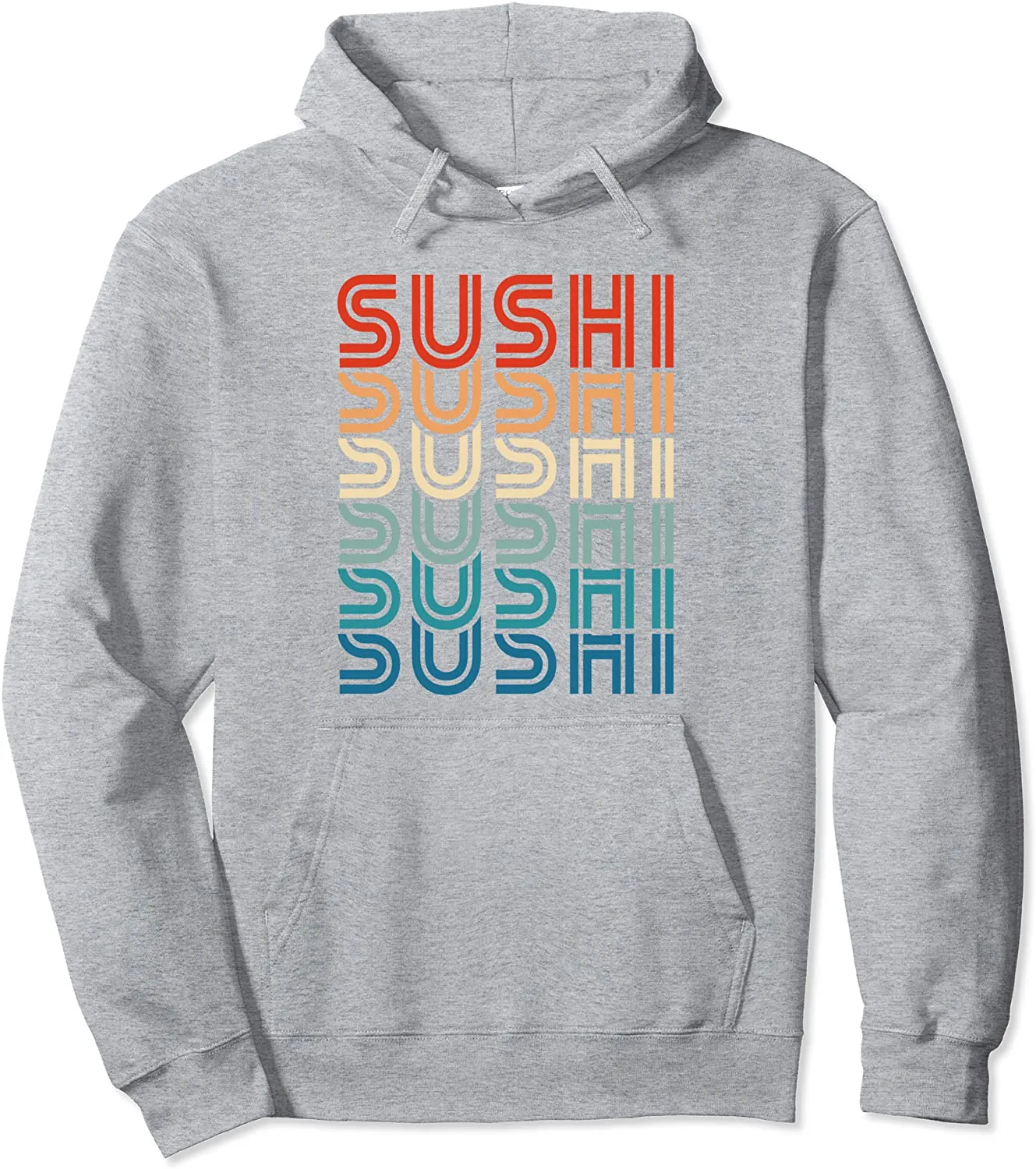 Funny Sushi Retro Vintage Carb Japanese Food Foodie Gift Pullover Hoodie