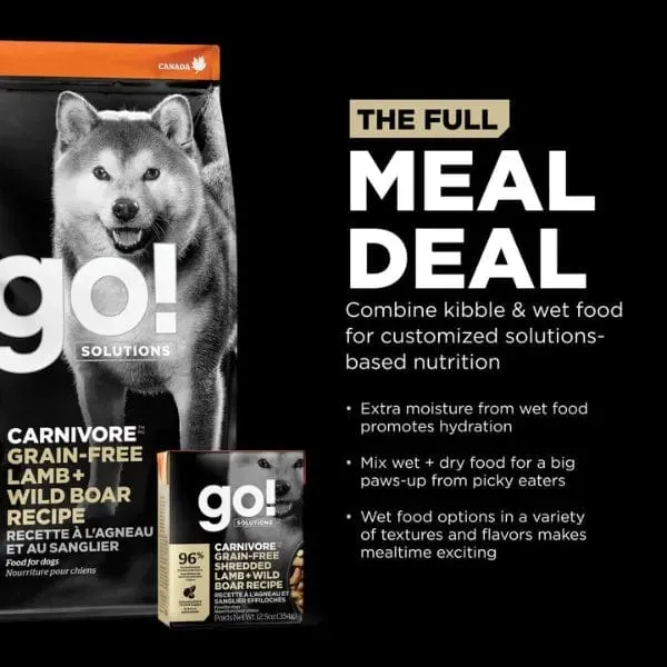 Go! Solutions Carnivore Grain-Free Lamb & Wild Boar Recipe Dry Dog Food