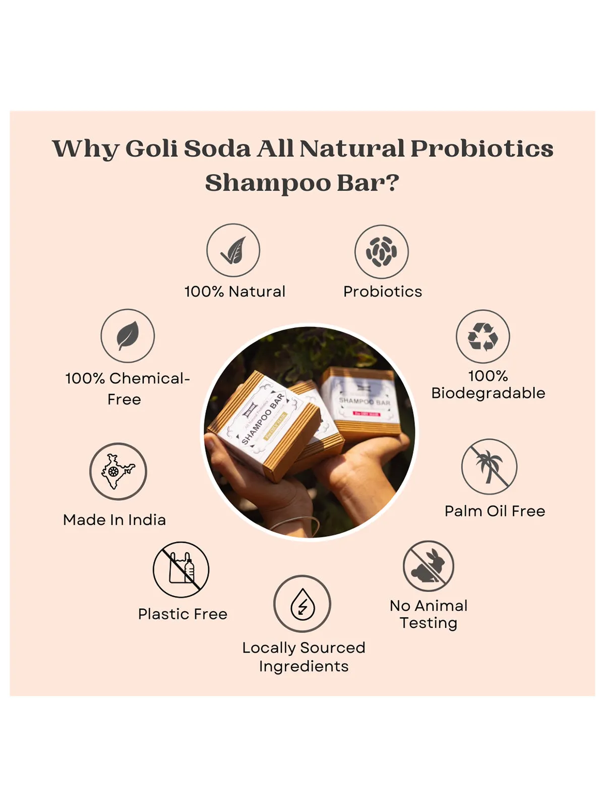 Goli Soda All Natural Probiotics Shampoo Bar for Oily Hair
