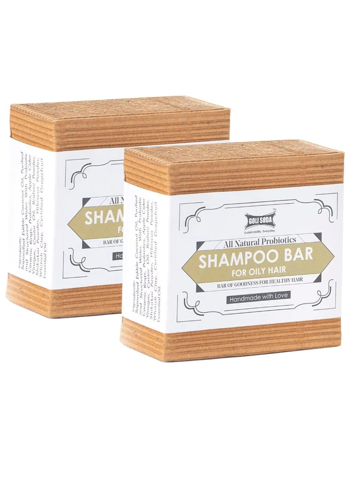 Goli Soda All Natural Probiotics Shampoo Bar for Oily Hair