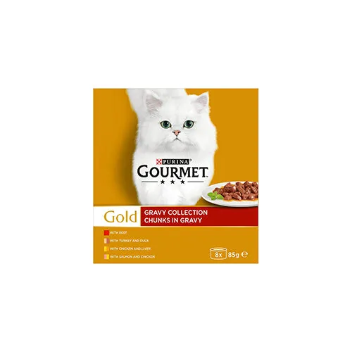 Gourmet Gold Chunks in Gravy Collection 8 x 85g Wet Cat Food