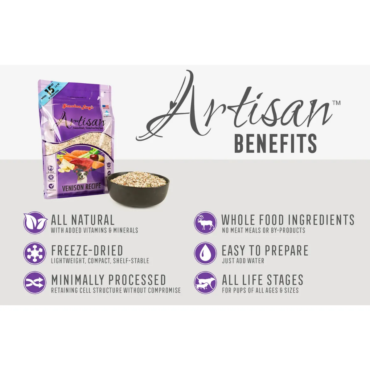 Grandma Lucy's Artisan Venison Dry Dog Food 10lb