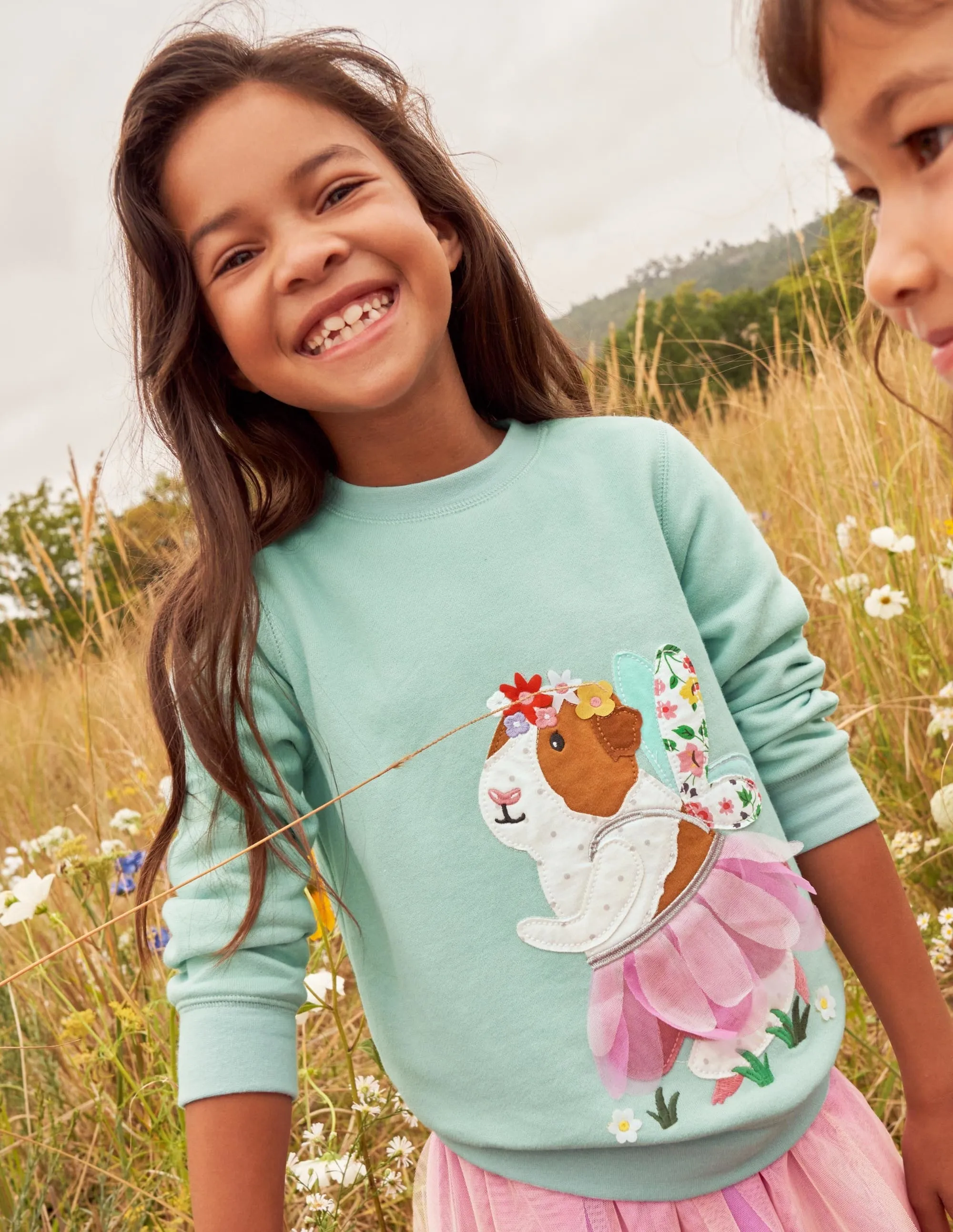 Green Guinea Pig Print Sweatshirt-Green Guinea Pig Fairy