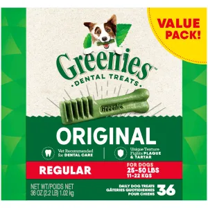 Greenies Dog Dental Treats Regular, Original 36 oz, 36 ct