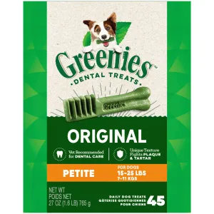 GREENIES Petite Original Natural Dog Dental Care Chews Oral Health Dog Treats