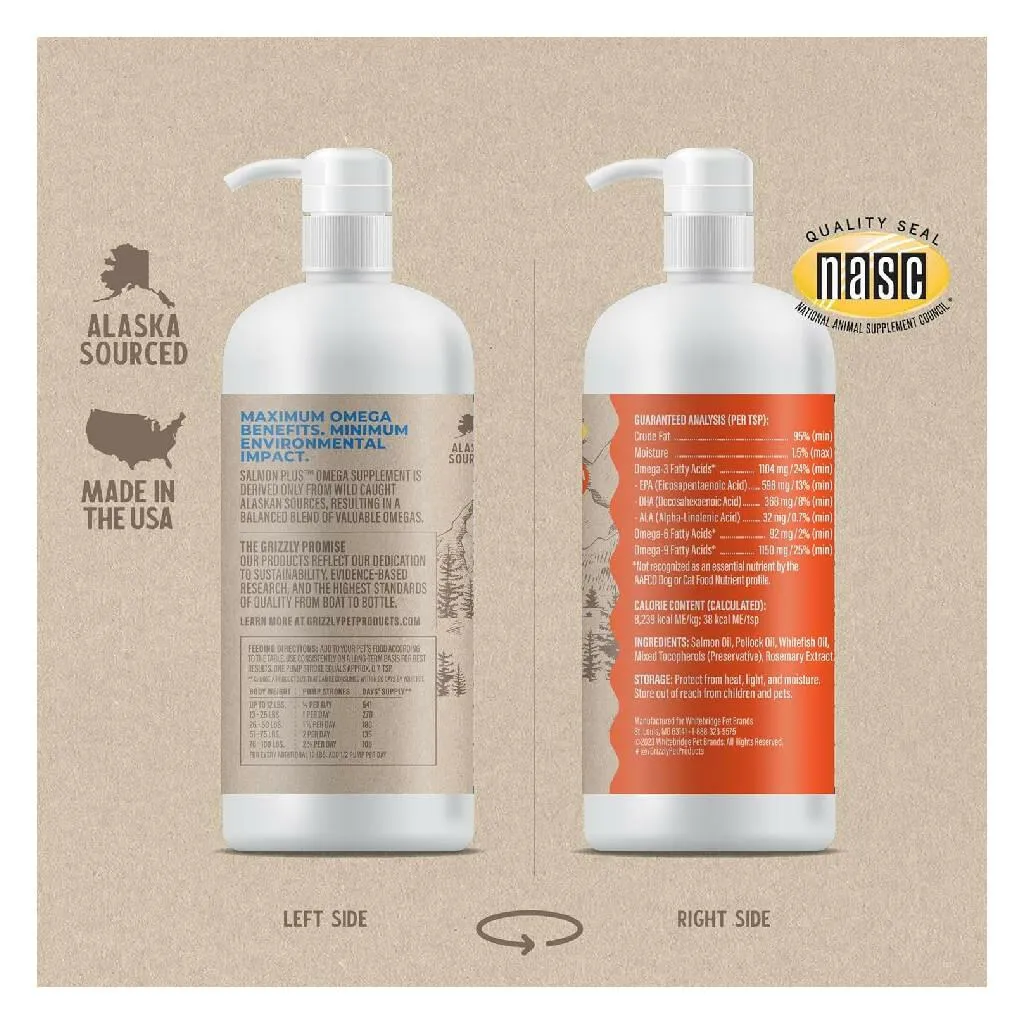Grizzly Salmon Oil Omega Plus Supplement For Dogs