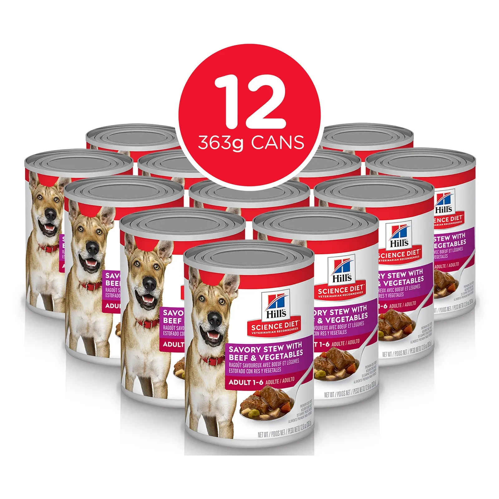 Hill's Science Diet Dog Food Can Adult Savoury Stew Beef & Vegetables