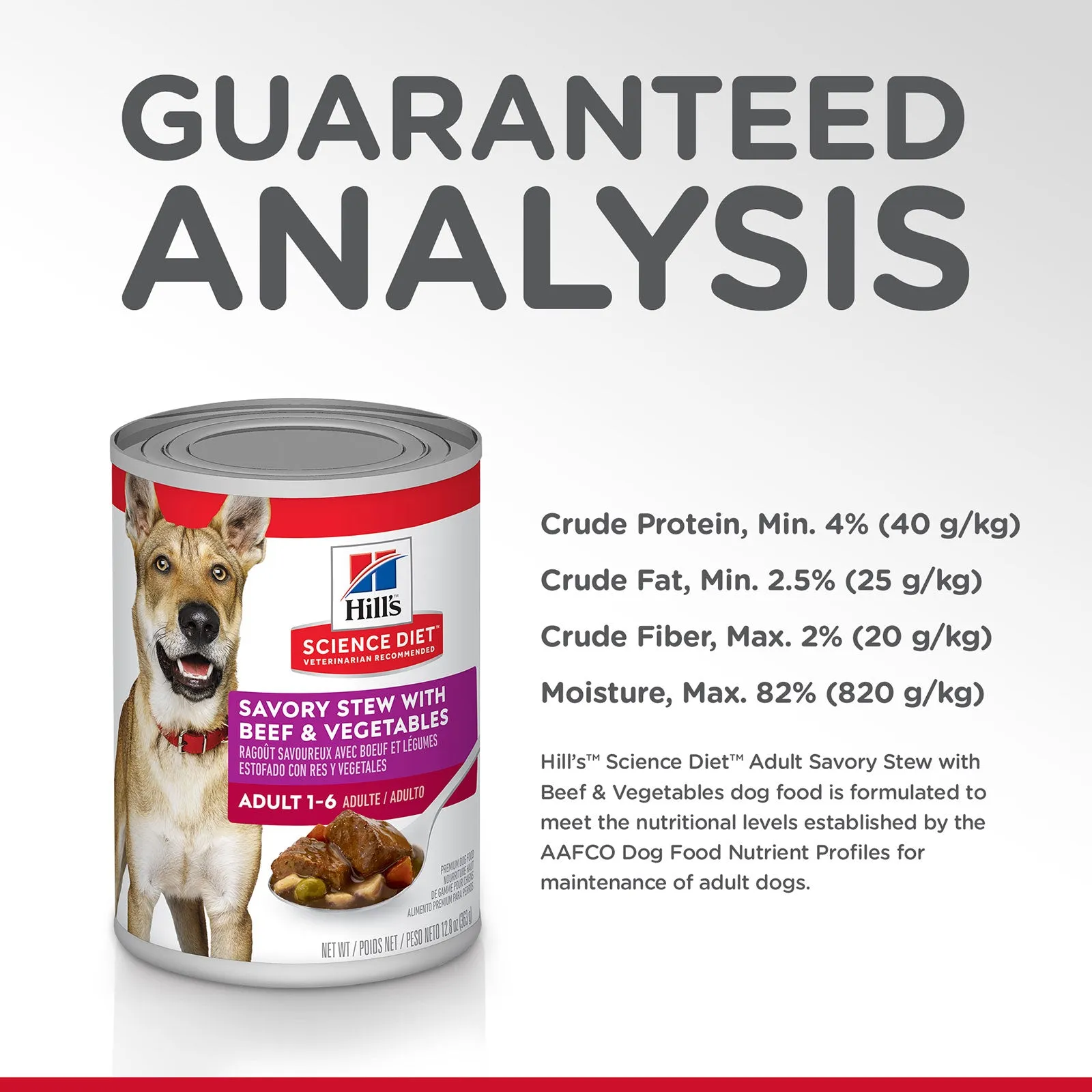 Hill's Science Diet Dog Food Can Adult Savoury Stew Beef & Vegetables