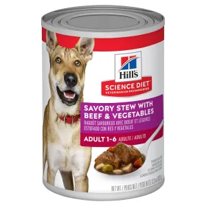 Hill's Science Diet Dog Food Can Adult Savoury Stew Beef & Vegetables