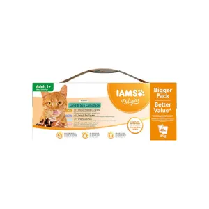 Iams Delights Adult Land & Sea in Gravy 48 x 85g Wet Cat Food