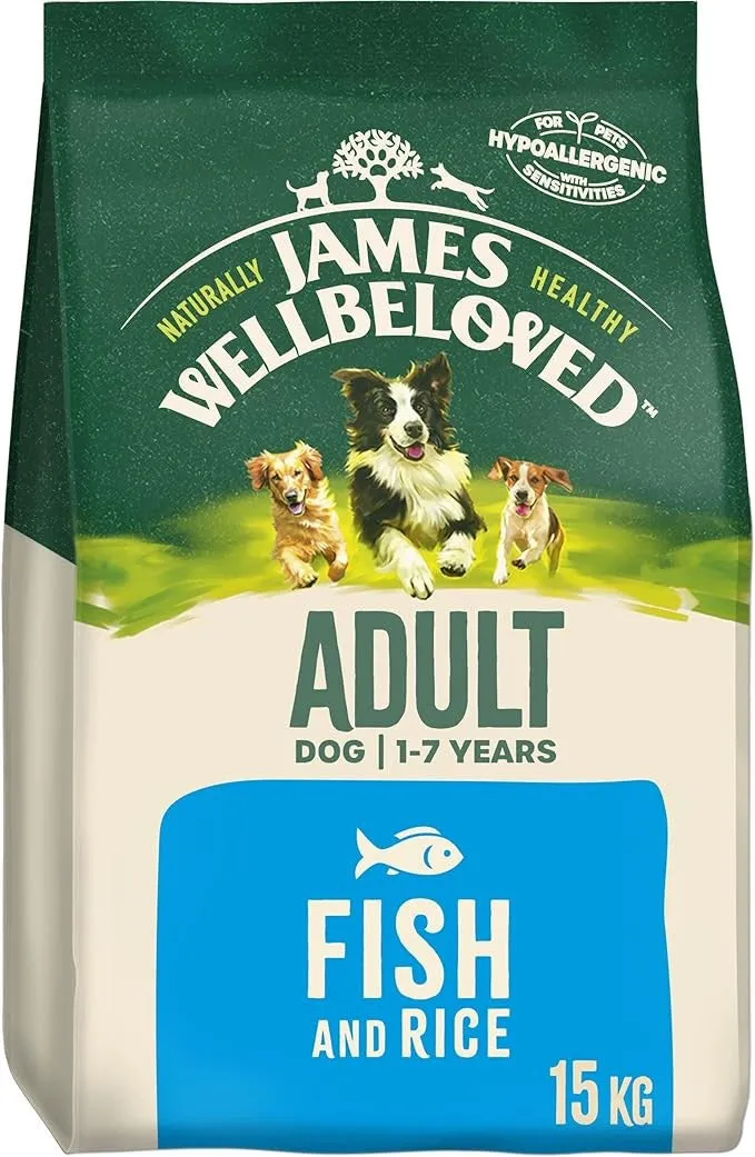 James Wellbeloved 15kg Fish & Rice Adult Dry Dog Food