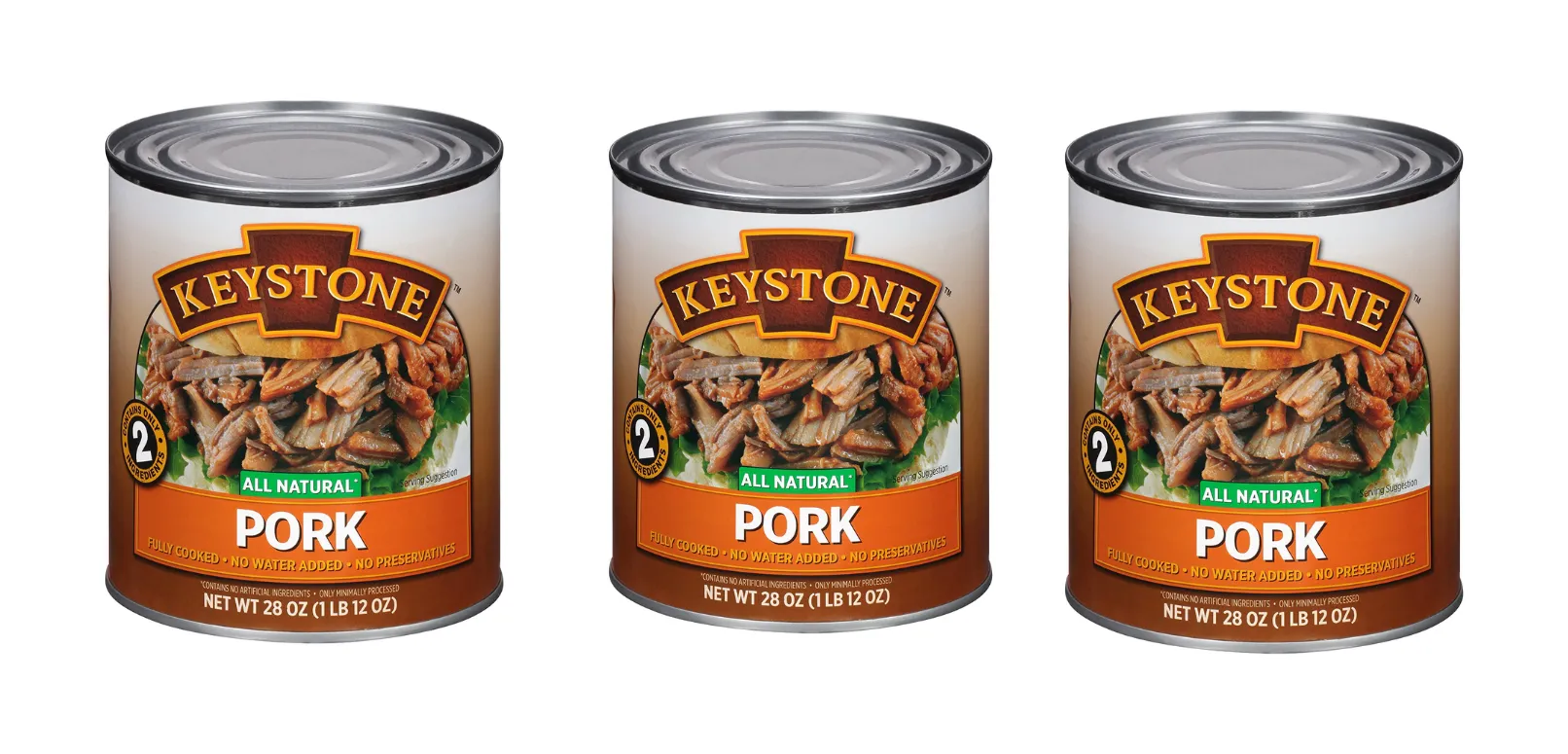 Keystone Meats All Natural Pork 28oz Can