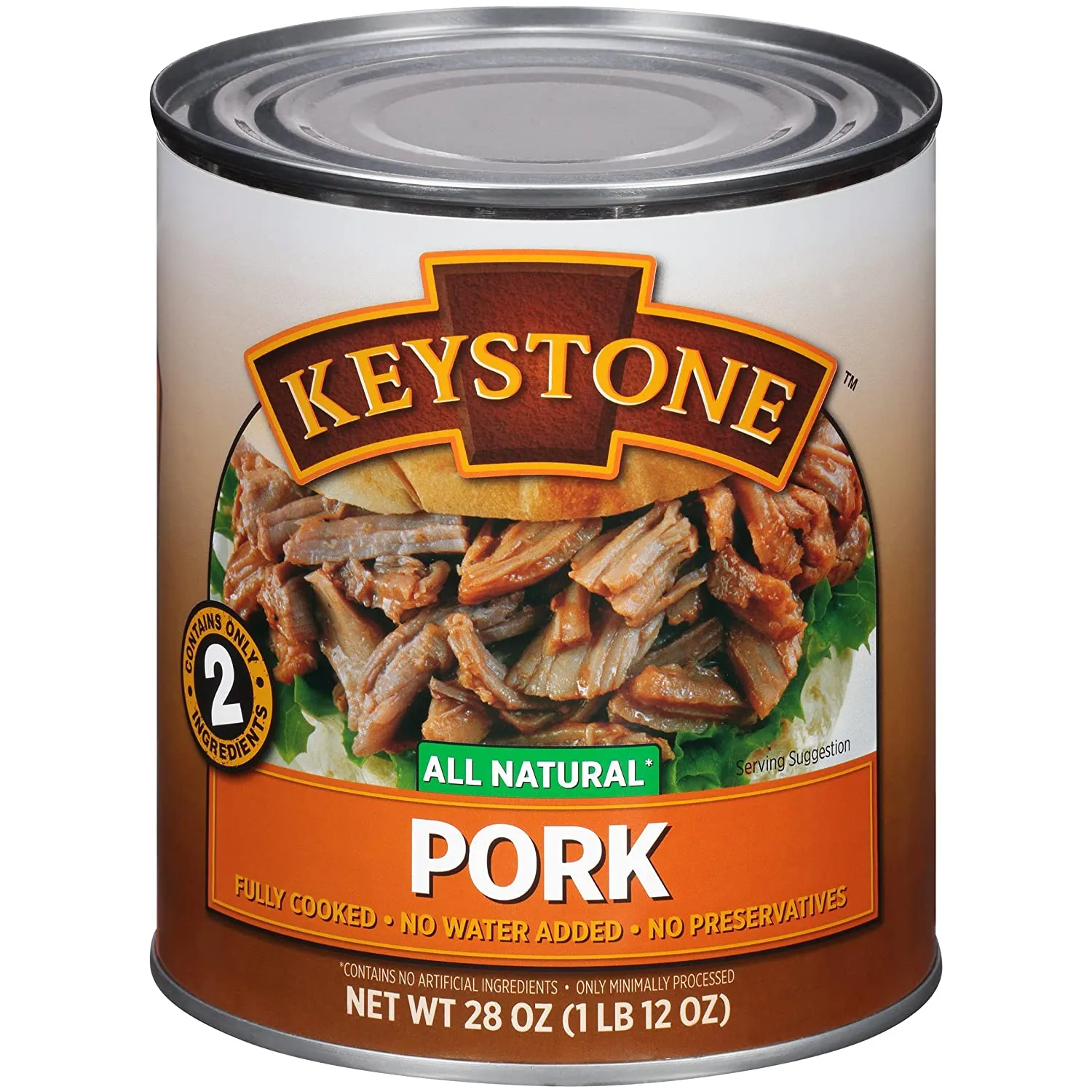 Keystone Meats All Natural Pork 28oz Can
