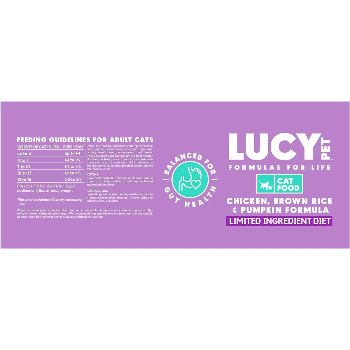 Lucy Pet Chicken Brown Rice & Pumpkin LID Cat Food 10lb