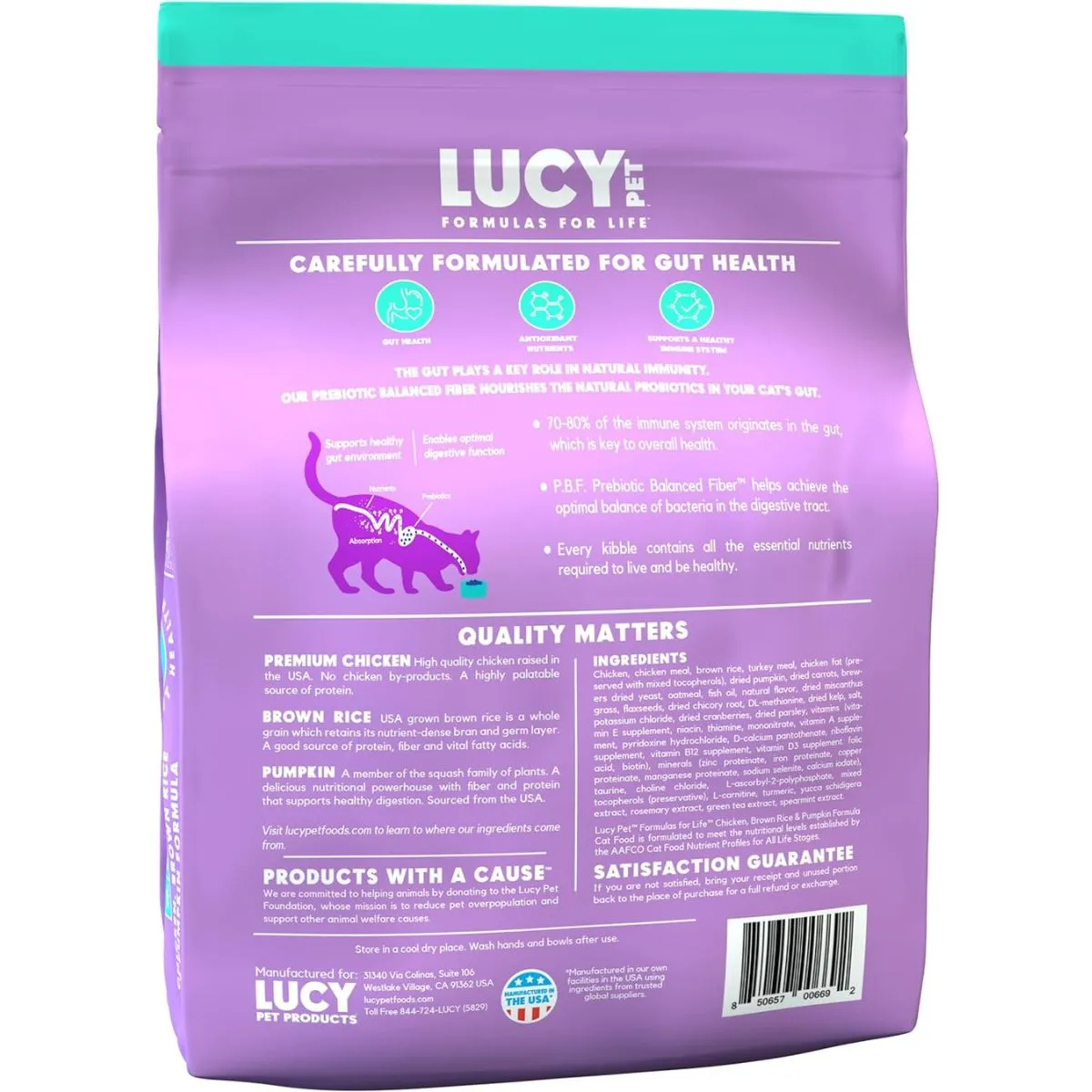Lucy Pet Chicken Brown Rice & Pumpkin LID Cat Food 10lb