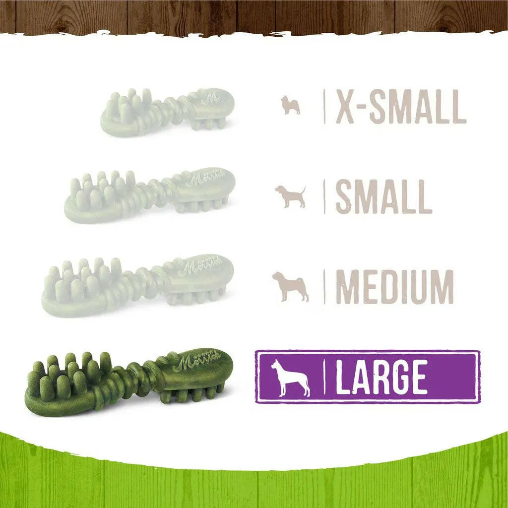 Merrick Fresh Kisses Double-Brush Coconut & Botanical Oil Dental Dog Treats, Large
