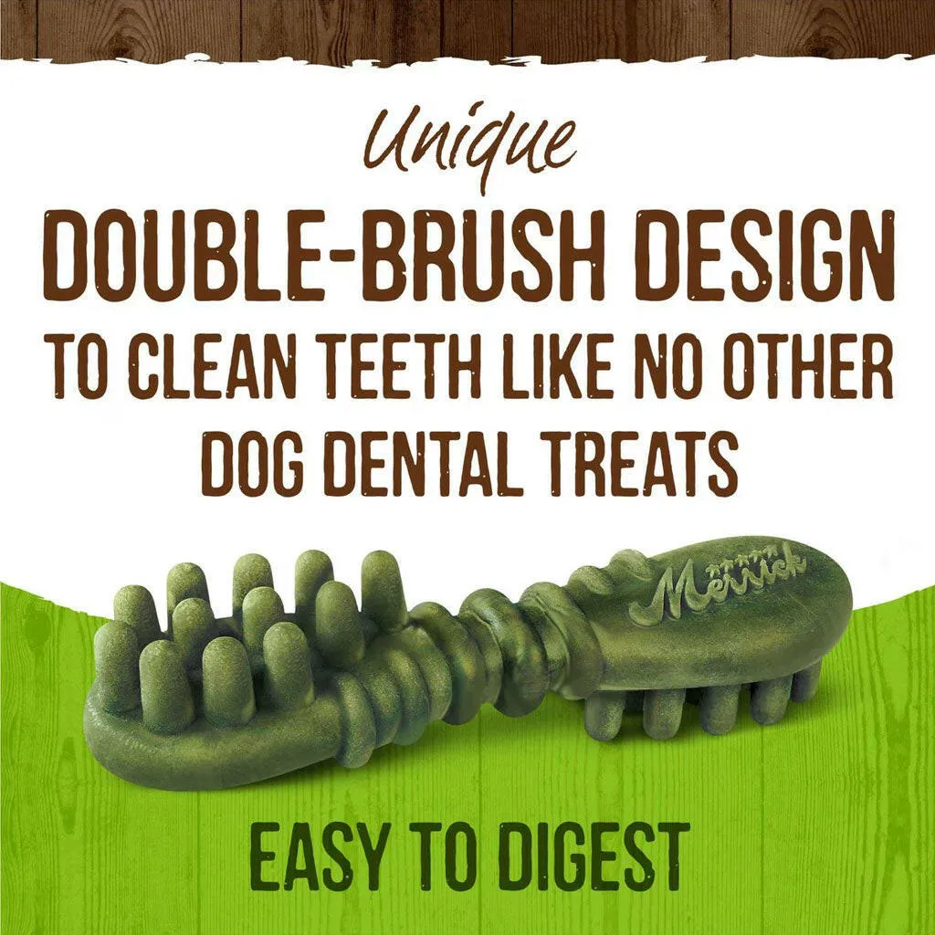 Merrick Fresh Kisses Double-Brush Coconut & Botanical Oil Dental Dog Treats, Large