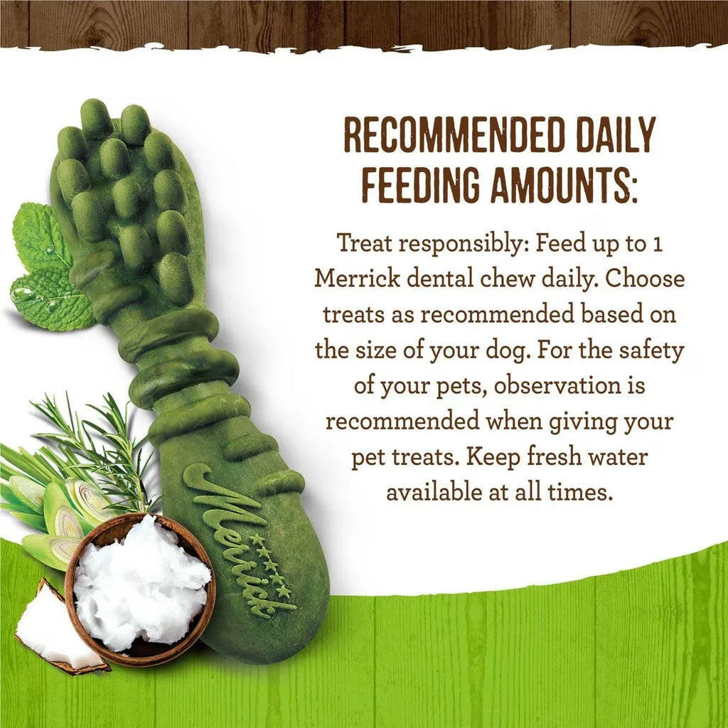 Merrick Fresh Kisses Double-Brush Coconut & Botanical Oil Dental Dog Treats, Large