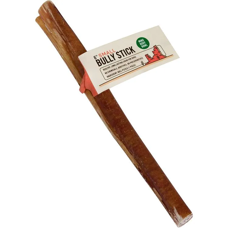 MIND BODY BOWL 6" Bully Stick Dog Chew - Small