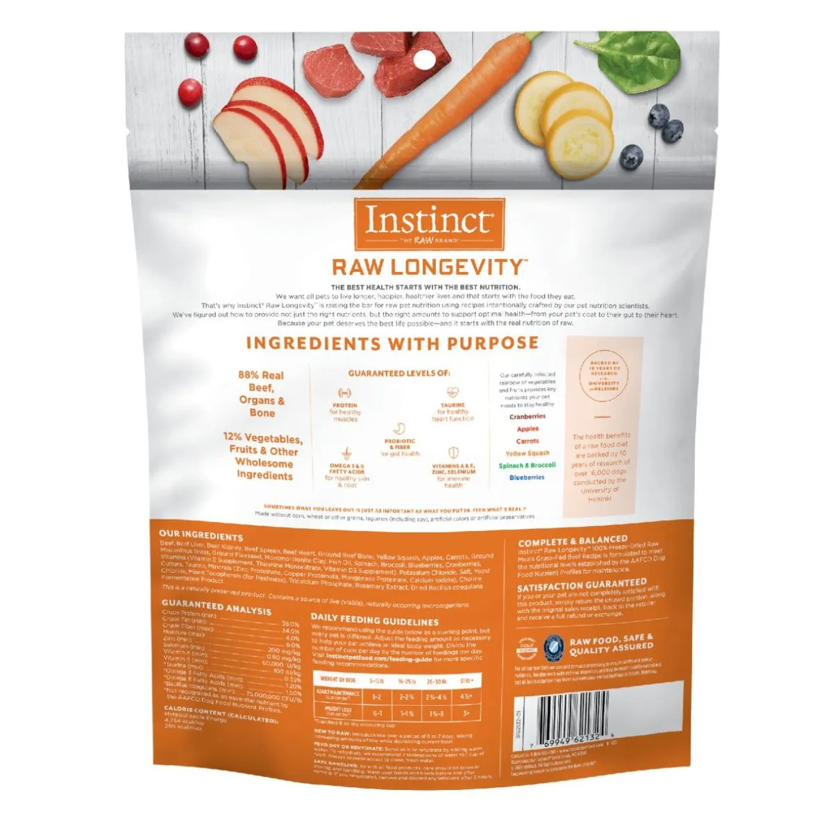 Nature's Variety Instinct Longevity Beef Freeze Dried Raw Dog Food 16oz