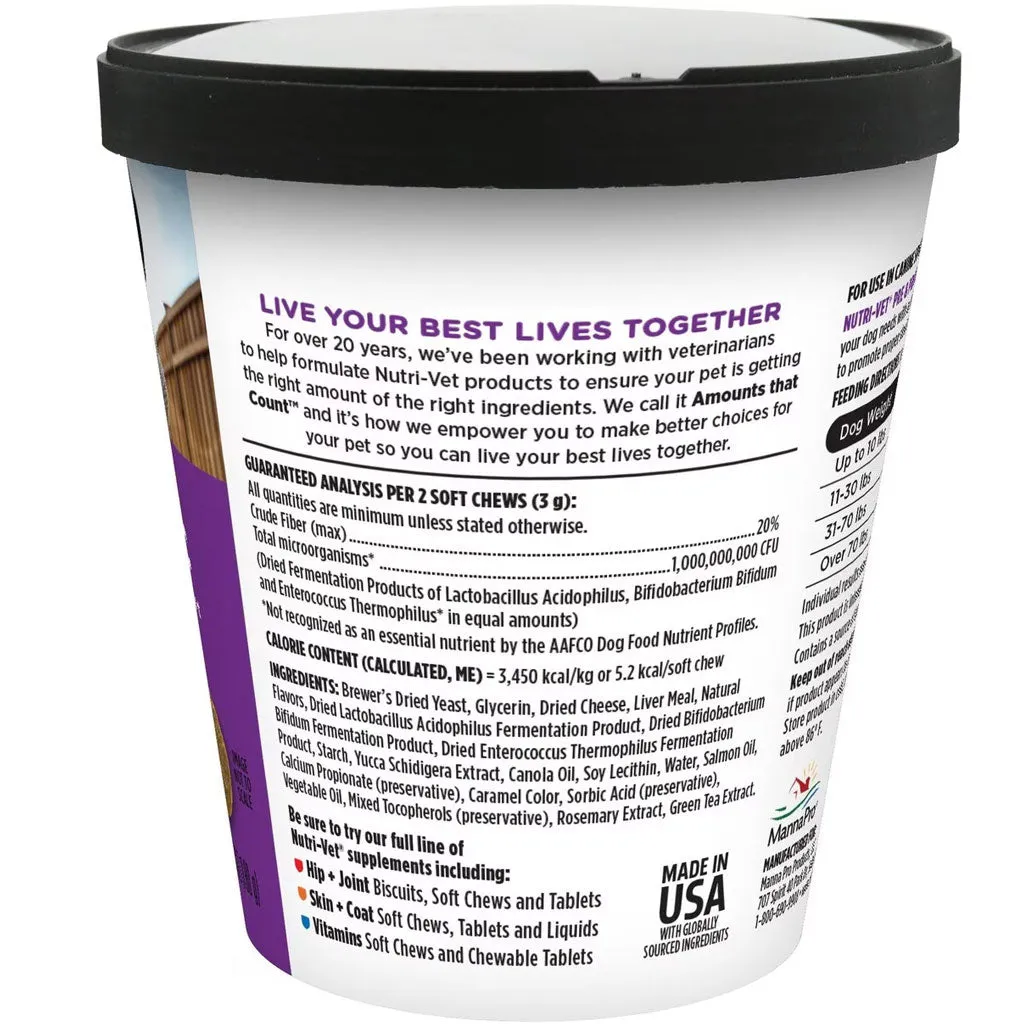 Nutri-Vet Pre & Probiotic Digestive Supplement for Dogs, 120 soft chews