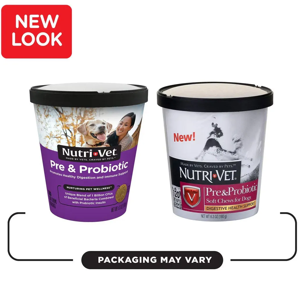 Nutri-Vet Pre & Probiotic Digestive Supplement for Dogs, 120 soft chews