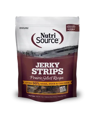 NutriSource Jerky Strips - Prairie Select Dog Treats 4oz