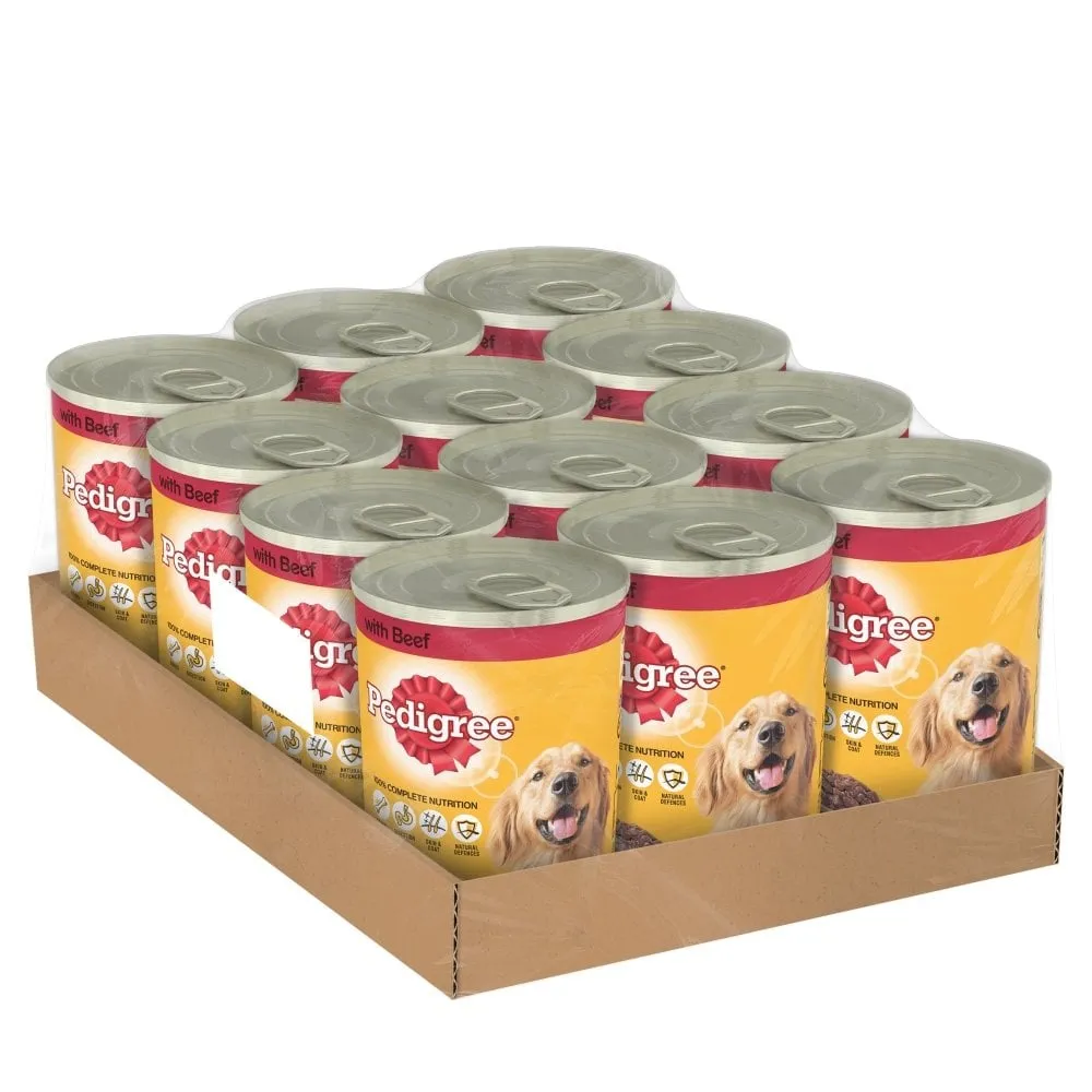 Pedigree Beef Chunks in Gravy for Dogs (12x400g Tins)