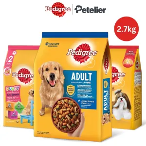 Pedigree Dry Dog Food 2.7kg All Breeds & Flavors for Adult/Puppy NutriDefense