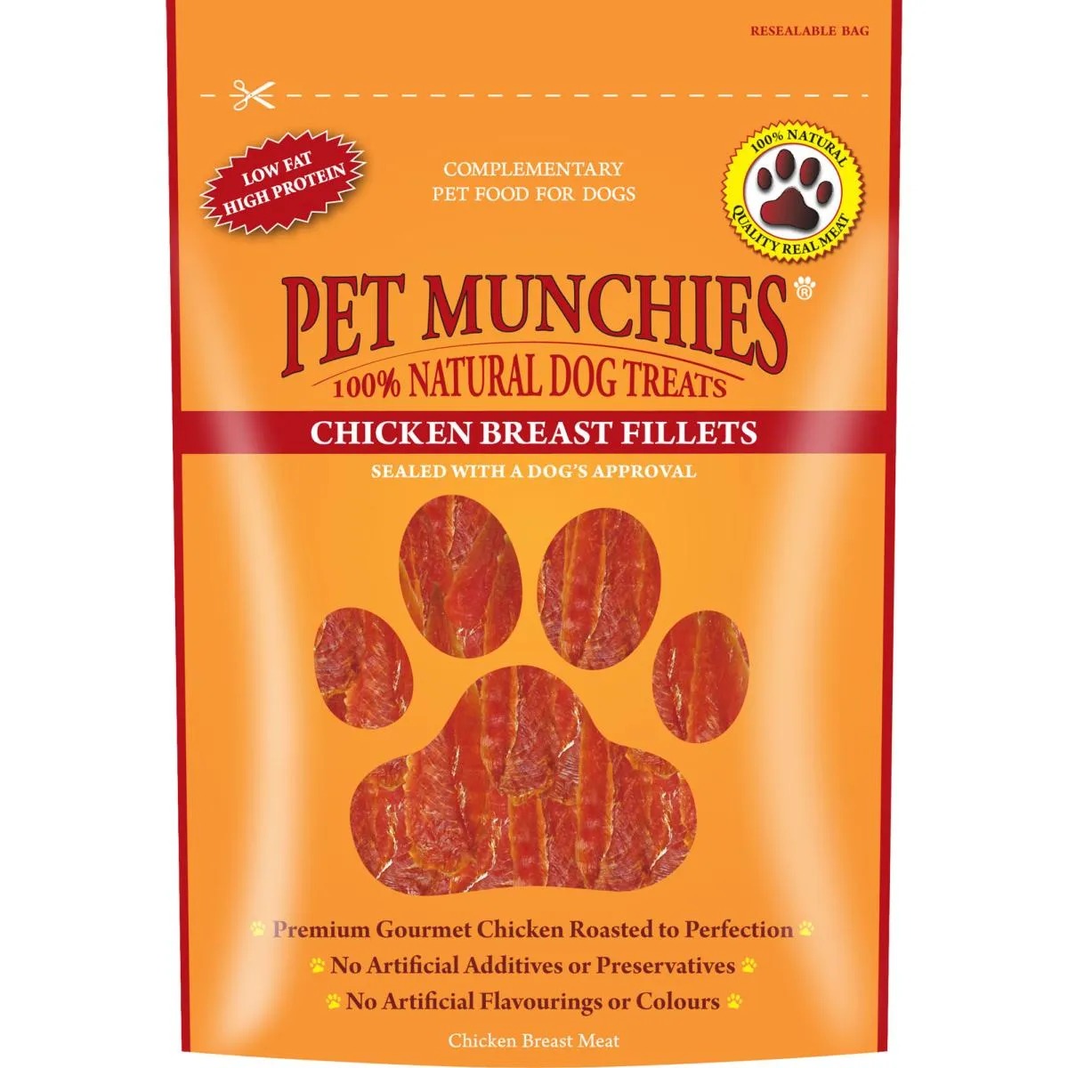 Pet Munchies | Natural Dog Treat | Meaty Breast Fillets - 100g