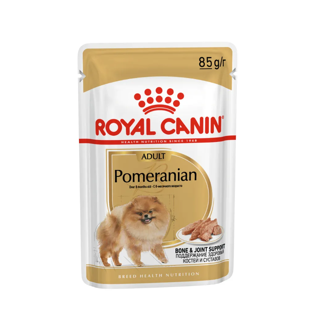 Royal Canin Pomeranian Adult (85g x 12 Pouches) Wet Dog Food - Breed Health Nutrition